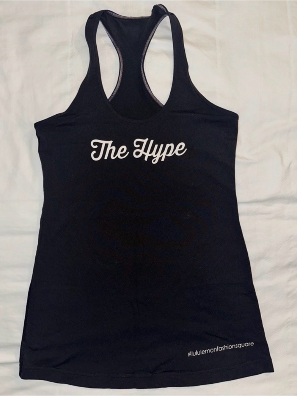 lululemon athletica Black Racerback Tank with 'The Hype' Script